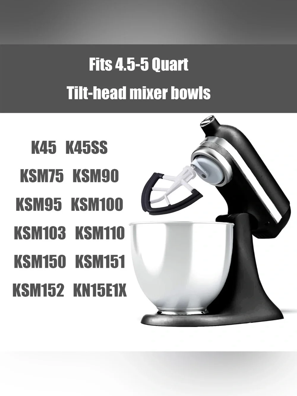 Flex Edge Beater for KitchenAid, Mixer Attachement Compatible With KitchenAid, M